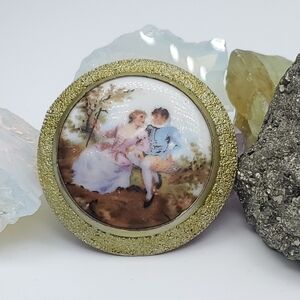 Victorian Porcelian Painted Brooch